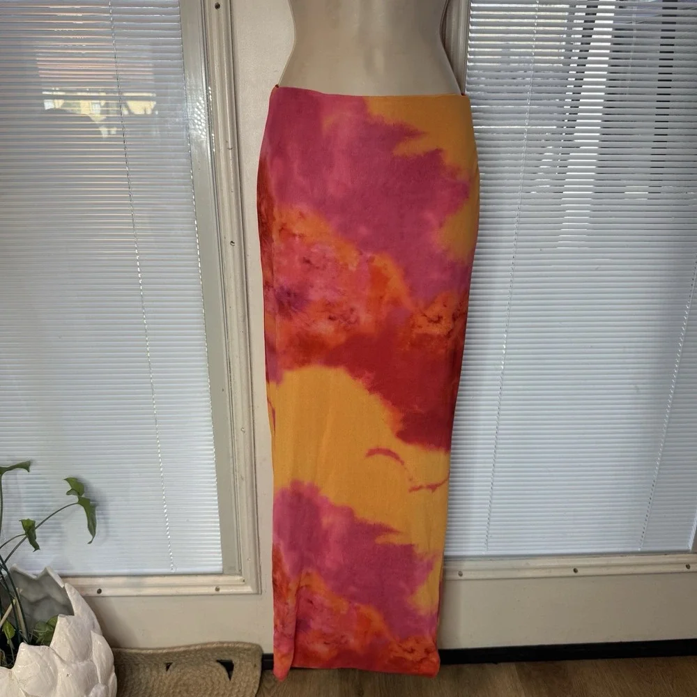 THATS SO FETCH Womens‎ Maxi Skirt Pink Orange  Beach Sz 2